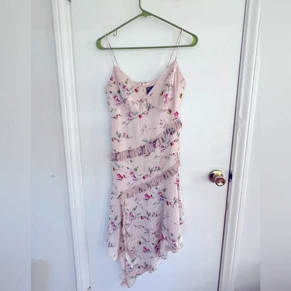 Theia Floral Asymmetrical Dress Size 6 (Small) - Picture 3 of 5